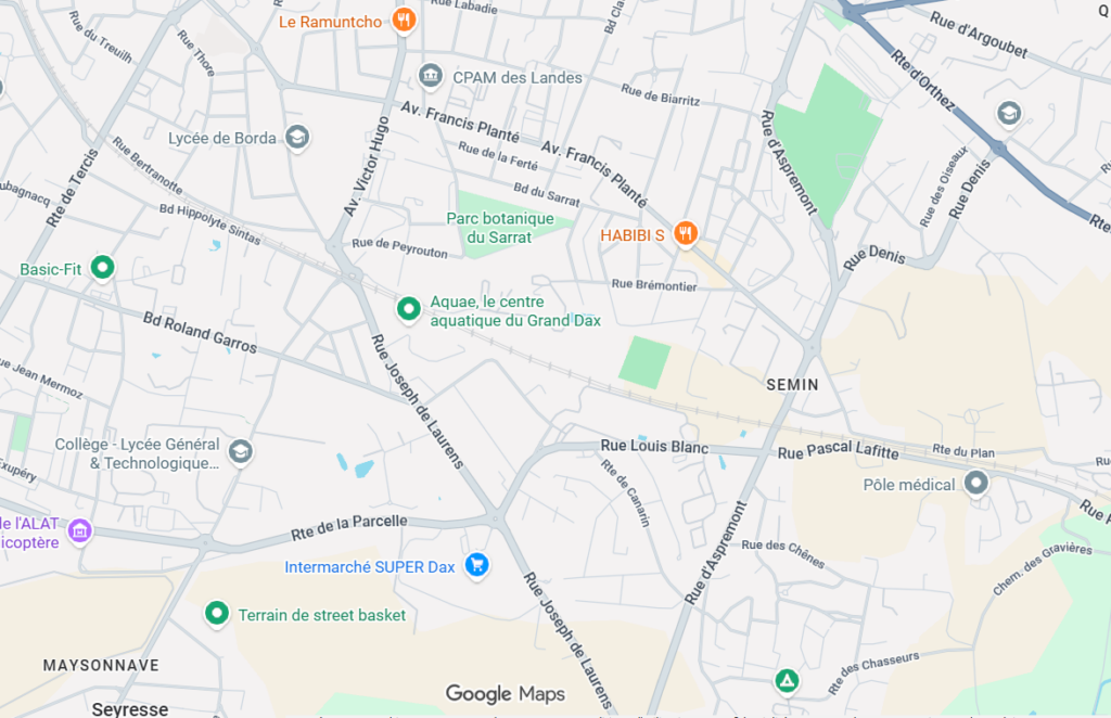 Carte Aquae, le centre aquatique du Grand Dax